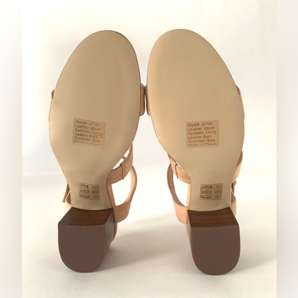J. Crew triple strap suede block heel in size 8. In a perfect neutral beige. - Picture 9 of 9